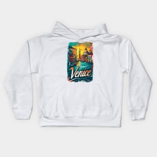 Venice Retro Italy poster Kids Hoodie